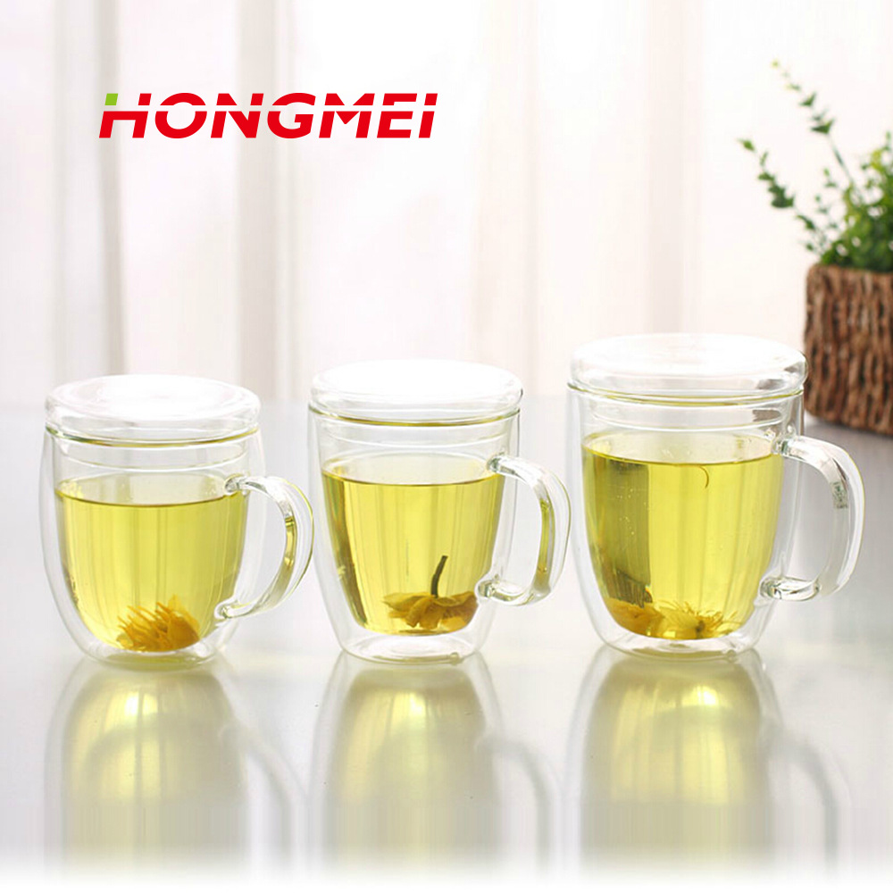   Ŀ Ʈ  + Ѳ     Ŀ  ֽ ǰ   ̾ ӱ/Double Wall Glass Coffee Set  Cup + Lid Clear Resistant Handmade Tea Coffee Milk Juice He